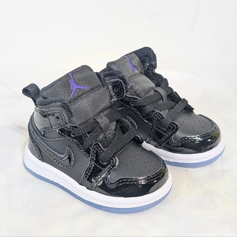 Jordan 1 Mid SE TD Size 4C Black/Dark Concord-White DV1338-004 Space Jam NEW